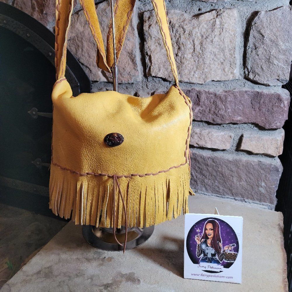 🔷️Genuine Elk Hide Crossbody Bag with Horse by Native Americans BNA5